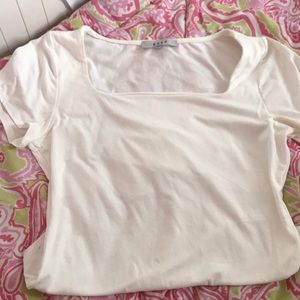 White squared neck body suit